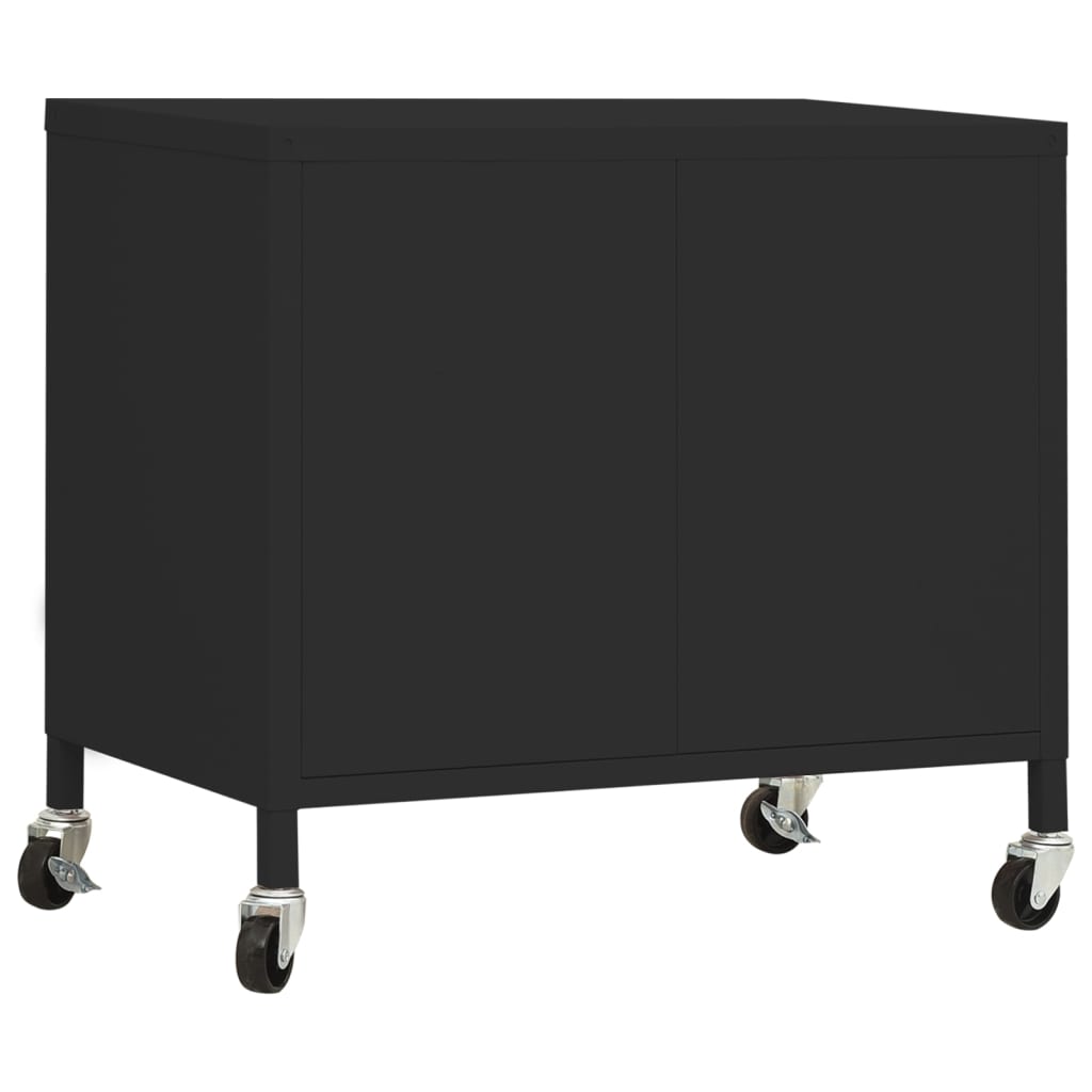 vidaXL Storage Cabinet Black 23.6"x13.8"x22" Steel