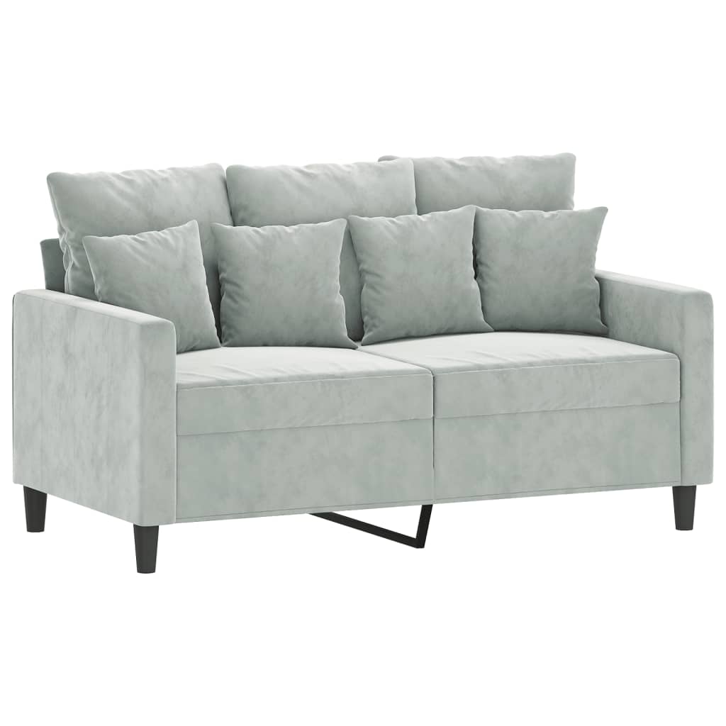 vidaXL 3 Piece Sofa Set with Cushions Light Gray Velvet