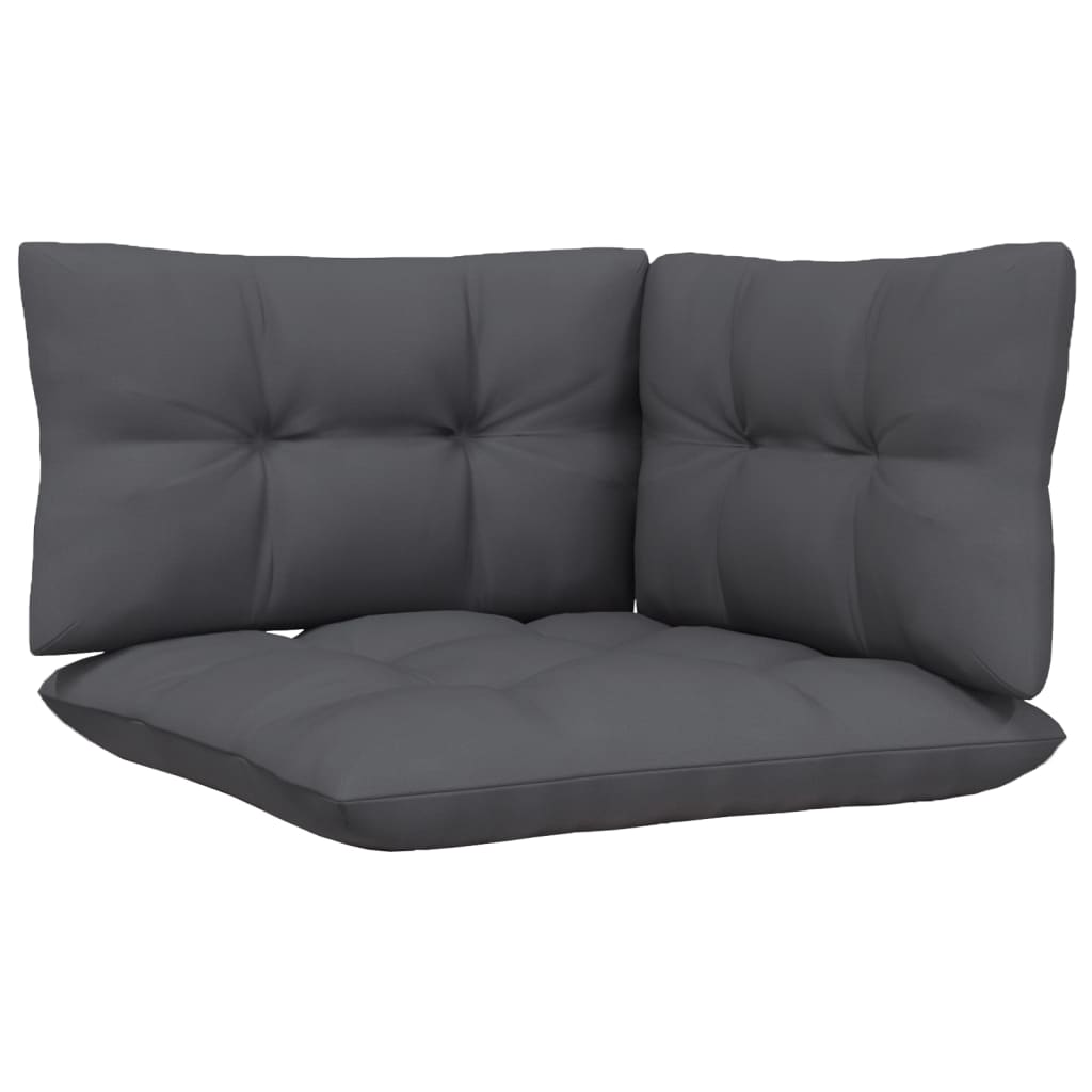 vidaXL 2-Seater Patio Sofa with Cushions Gray Solid Pinewood