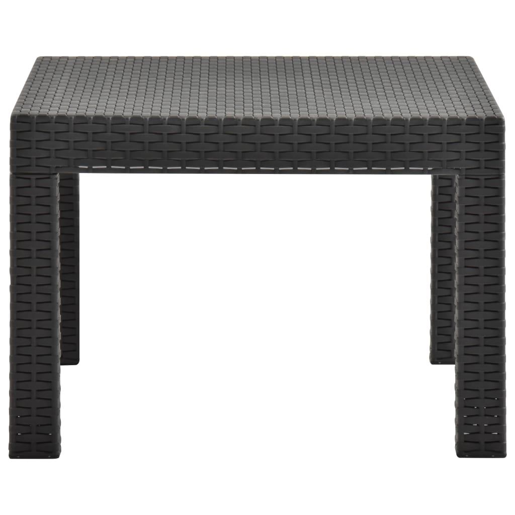 vidaXL Patio Table Anthracite 22.8"x22.8"x16.1" PP Rattan