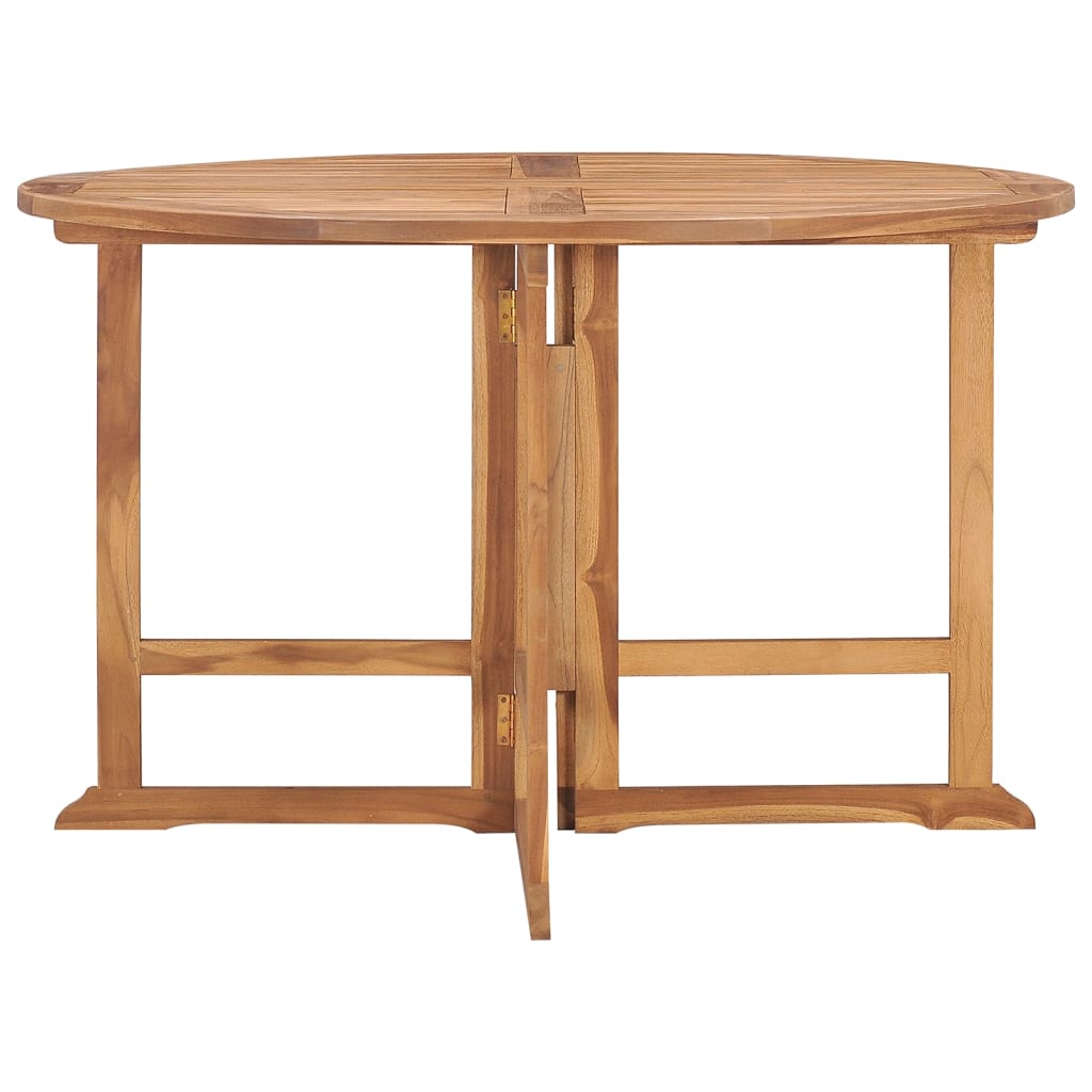 vidaXL Folding Patio Dining Table Ø43.3"x29.5" Solid Wood Teak