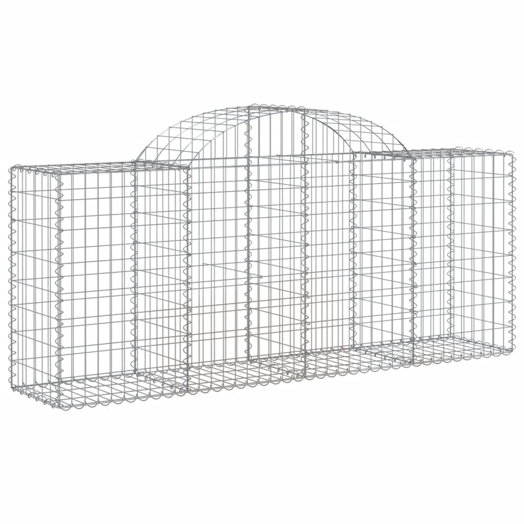 vidaXL Arched Gabion Baskets 3 pcs 78.7"x19.7"x31.5"/39.4" Galvanized Iron