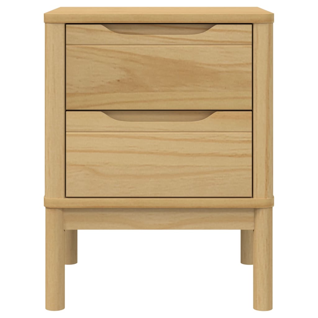 vidaXL Bedside Cabinet FLORO Wax Brown 17.7"x15.4"x22.4" Solid Wood Pine