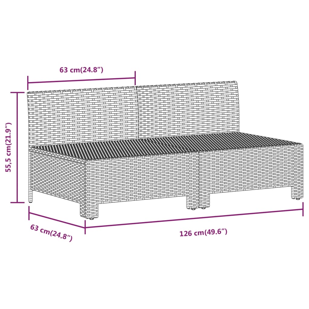 vidaXL 7 Piece Patio Lounge Set with Cushions Gray Poly Rattan