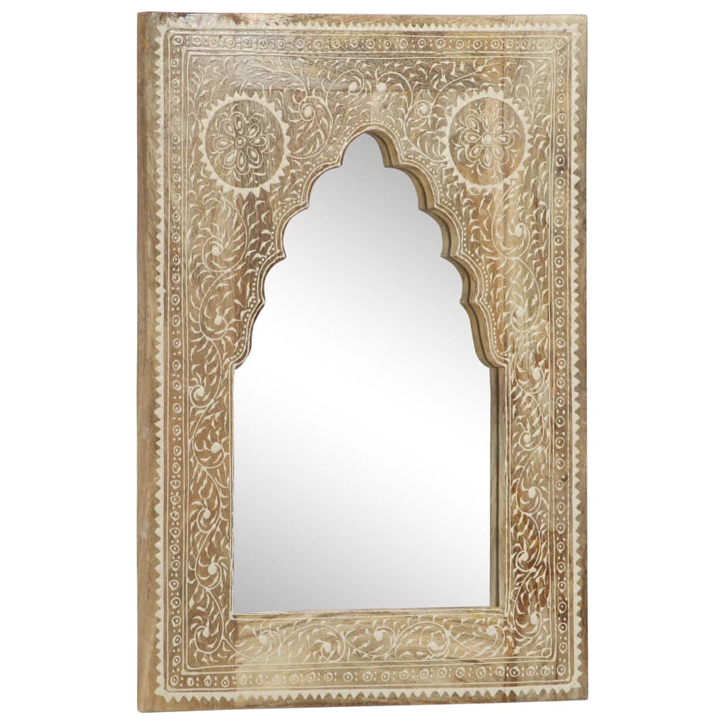 vidaXL Hand Painted Mirror 15.7"x21.7" Solid Mango Wood