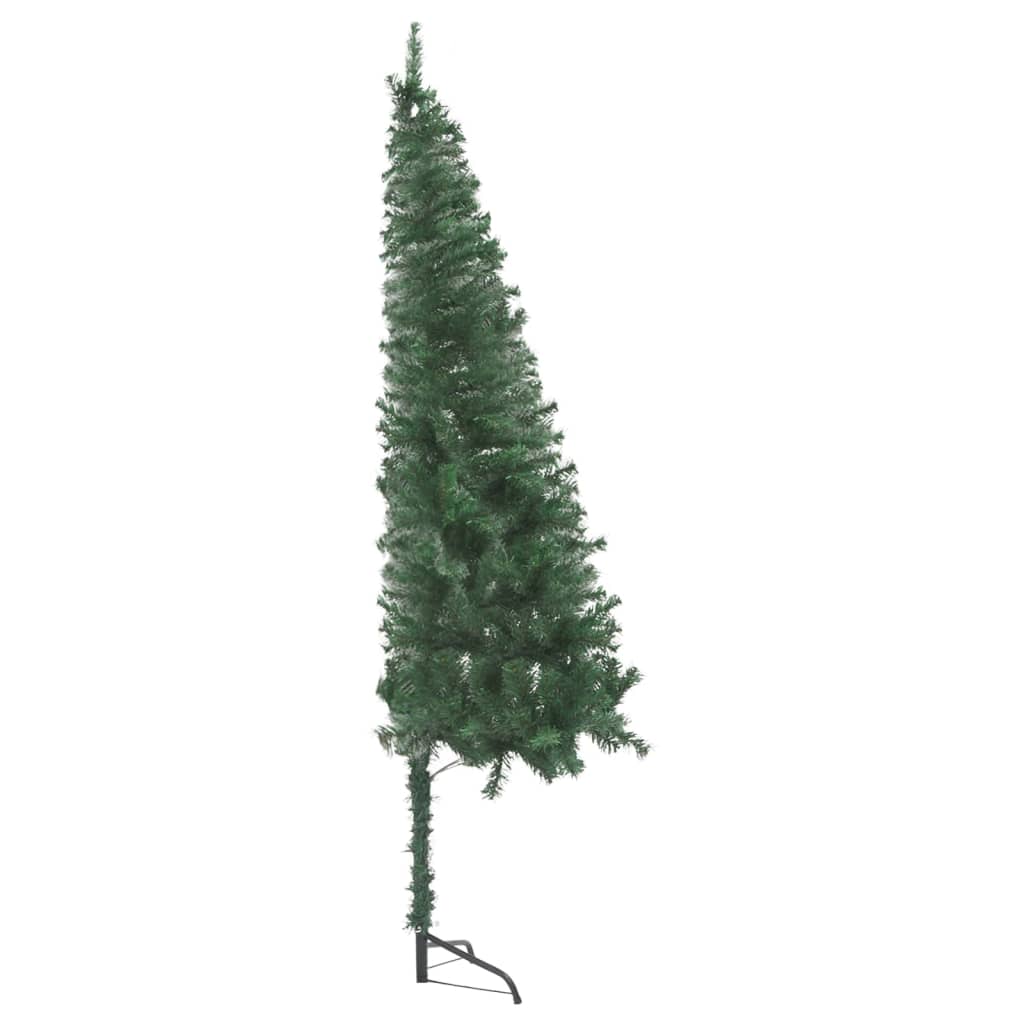 vidaXL Corner Artificial Christmas Tree LEDs&Ball Set Green 82.7" PVC