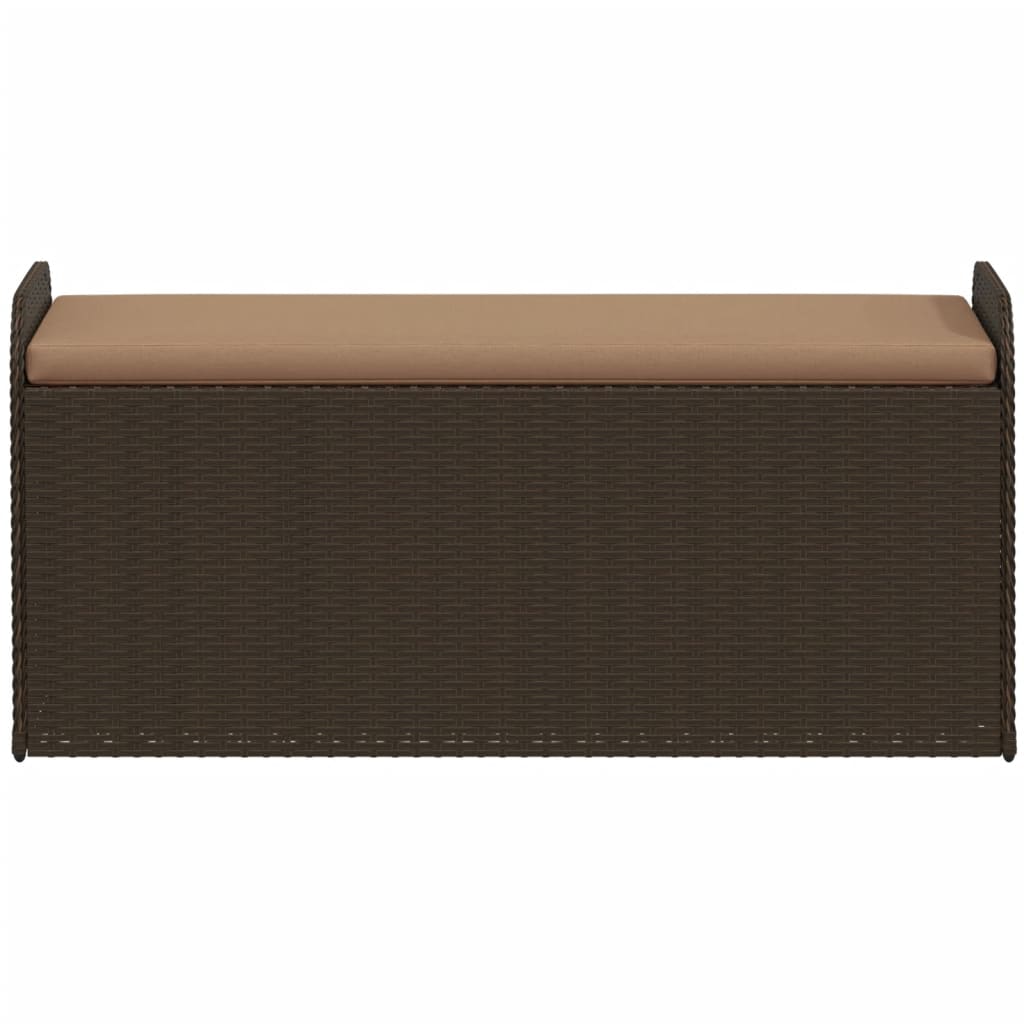 vidaXL Storage Bench with Cushion Brown 45.3"x20.1"x20.5" Poly Rattan