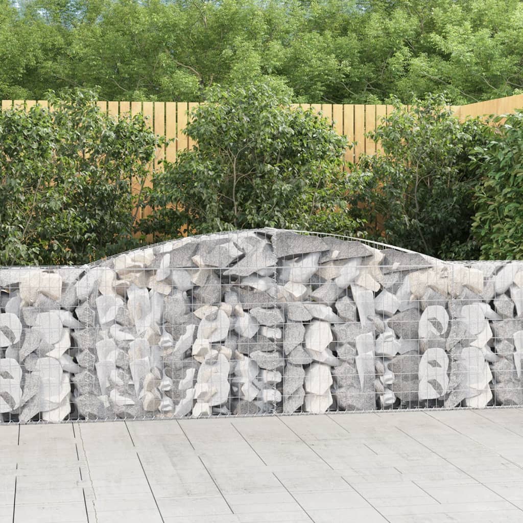 vidaXL Arched Gabion Baskets 10 pcs 157.5"x11.8"x31.5"/39.4" Galvanized Iron