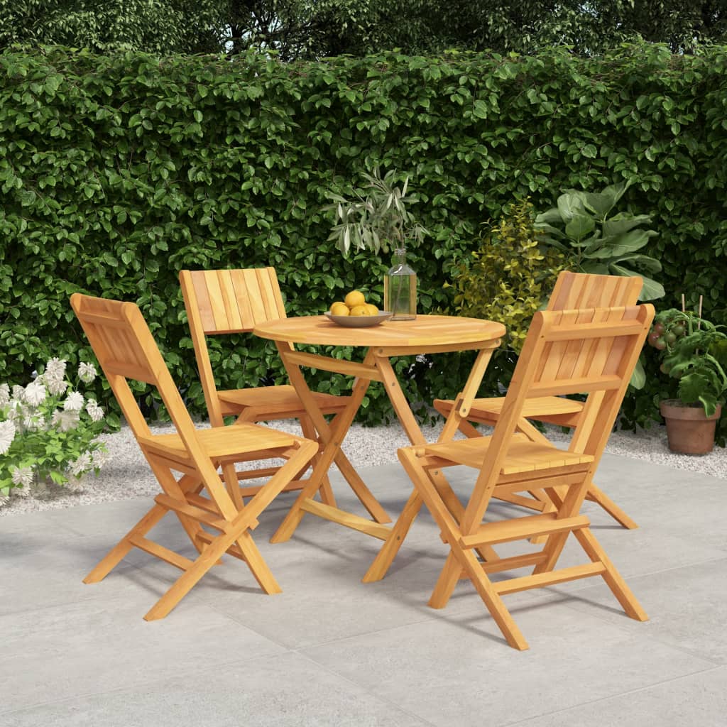 vidaXL 5 Piece Patio Dining Set Solid Wood Teak