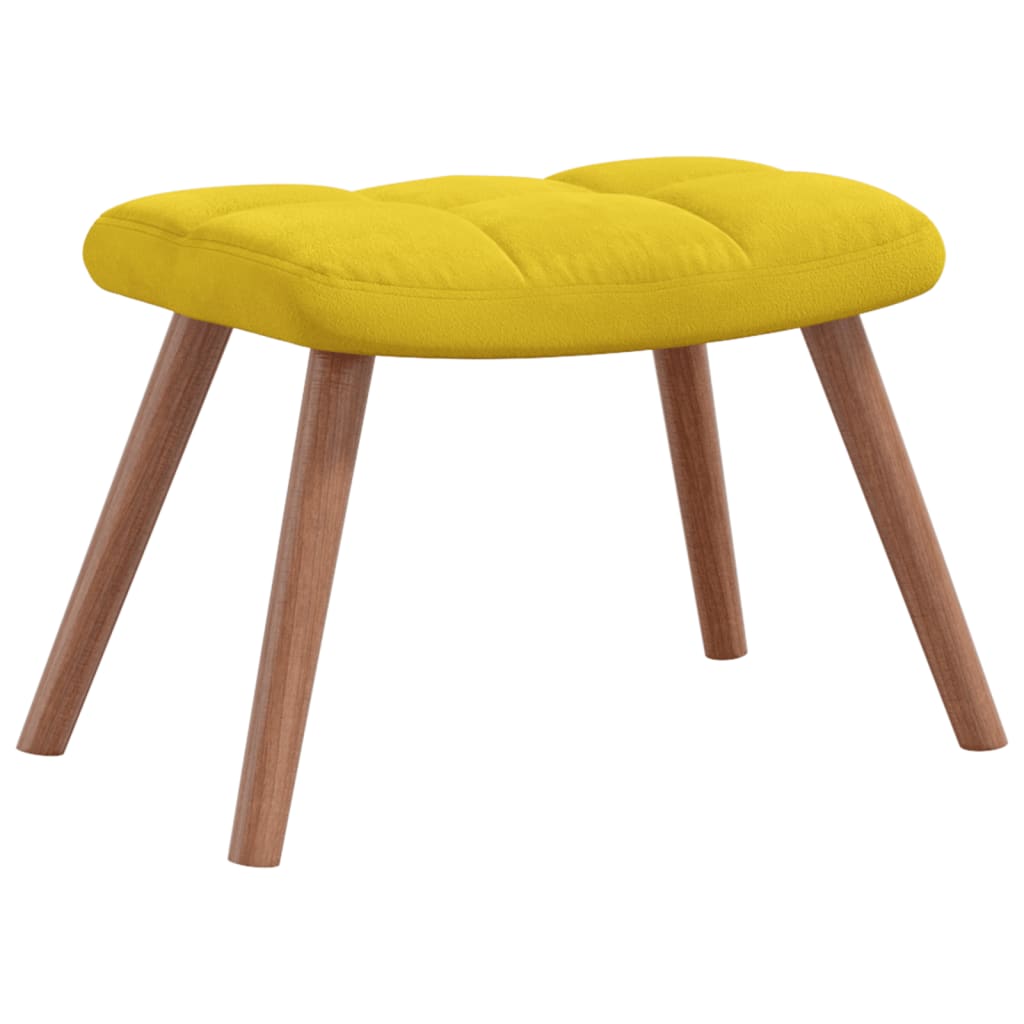 vidaXL Rocking Chair with a Stool Mustard Yellow Velvet