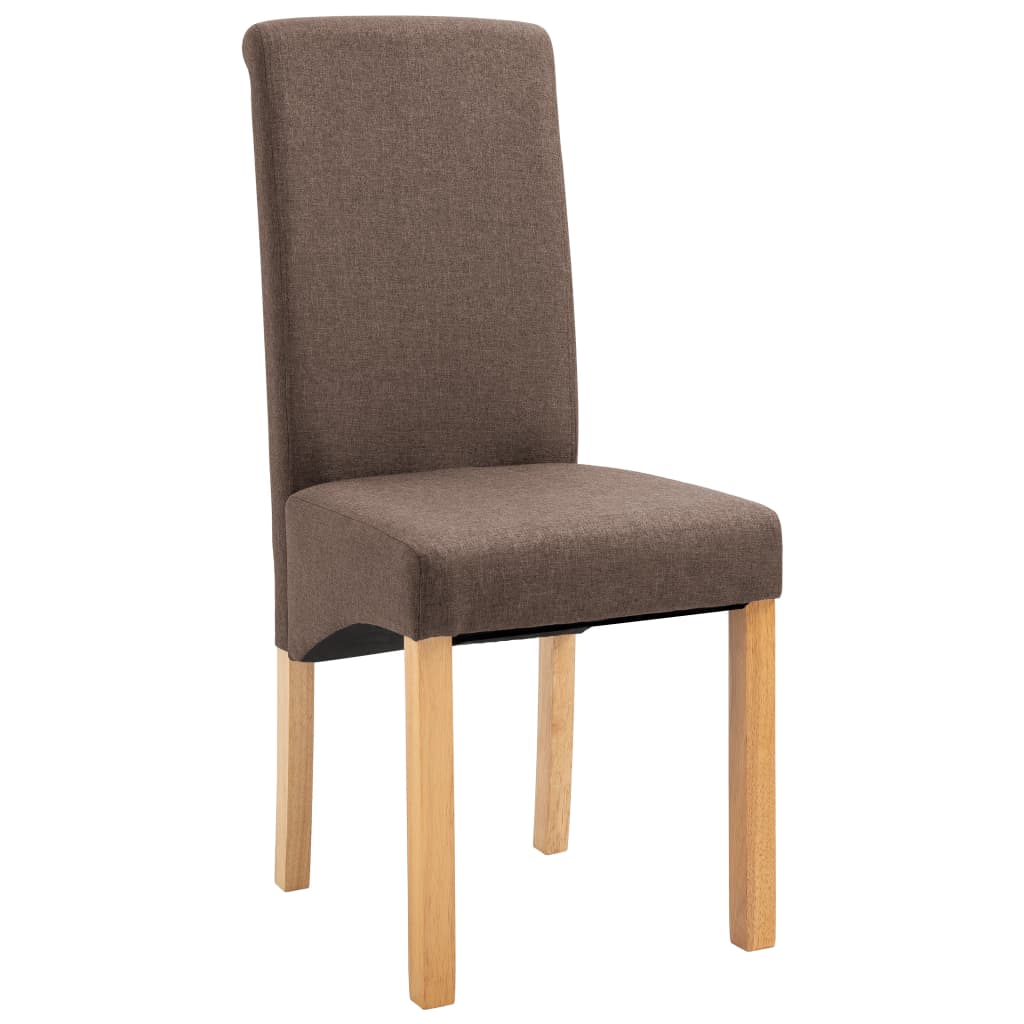 vidaXL Dining Chairs 2 pcs Brown Fabric