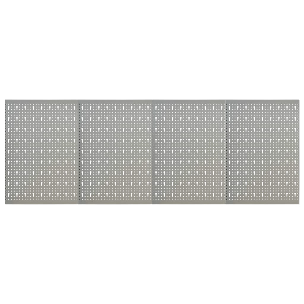 vidaXL Wall-mounted Peg Boards 4 pcs 15.7"x22.8" Steel