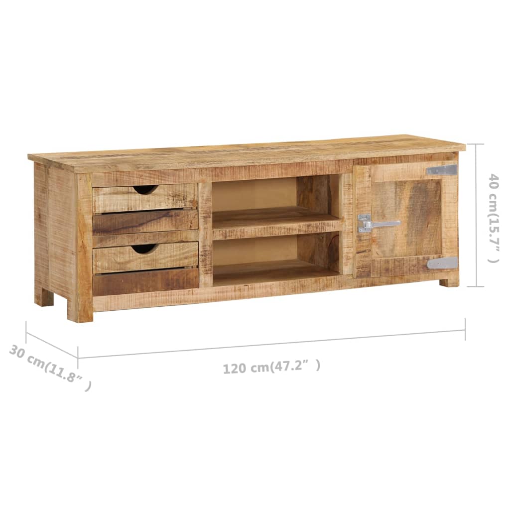 vidaXL TV Stand 47.2"x11.8"x15.7" Solid Wood Mango