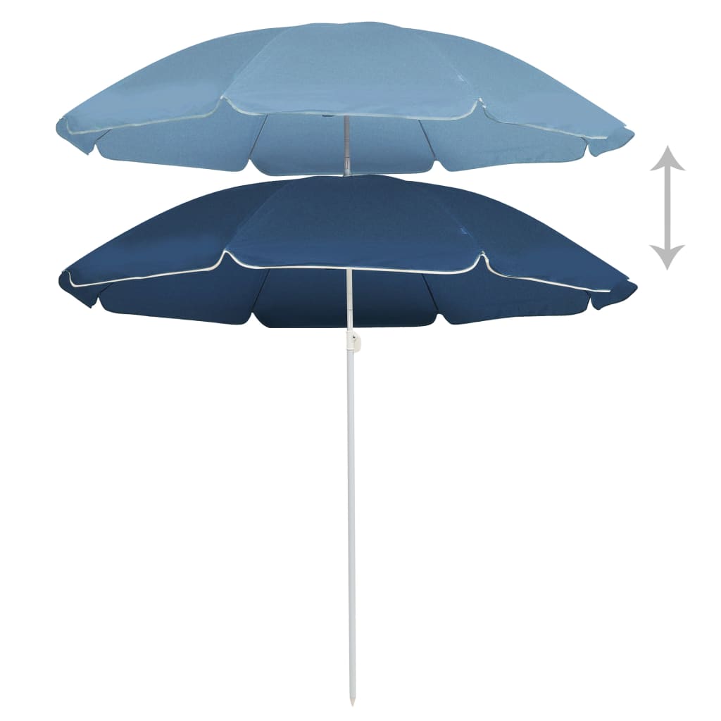 vidaXL Outdoor Parasol with Steel Pole Blue 70.9"