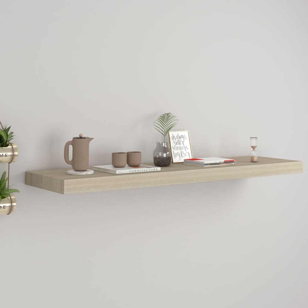 vidaXL Floating Wall Shelf Oak 35.4"x9.3"x1.5" MDF