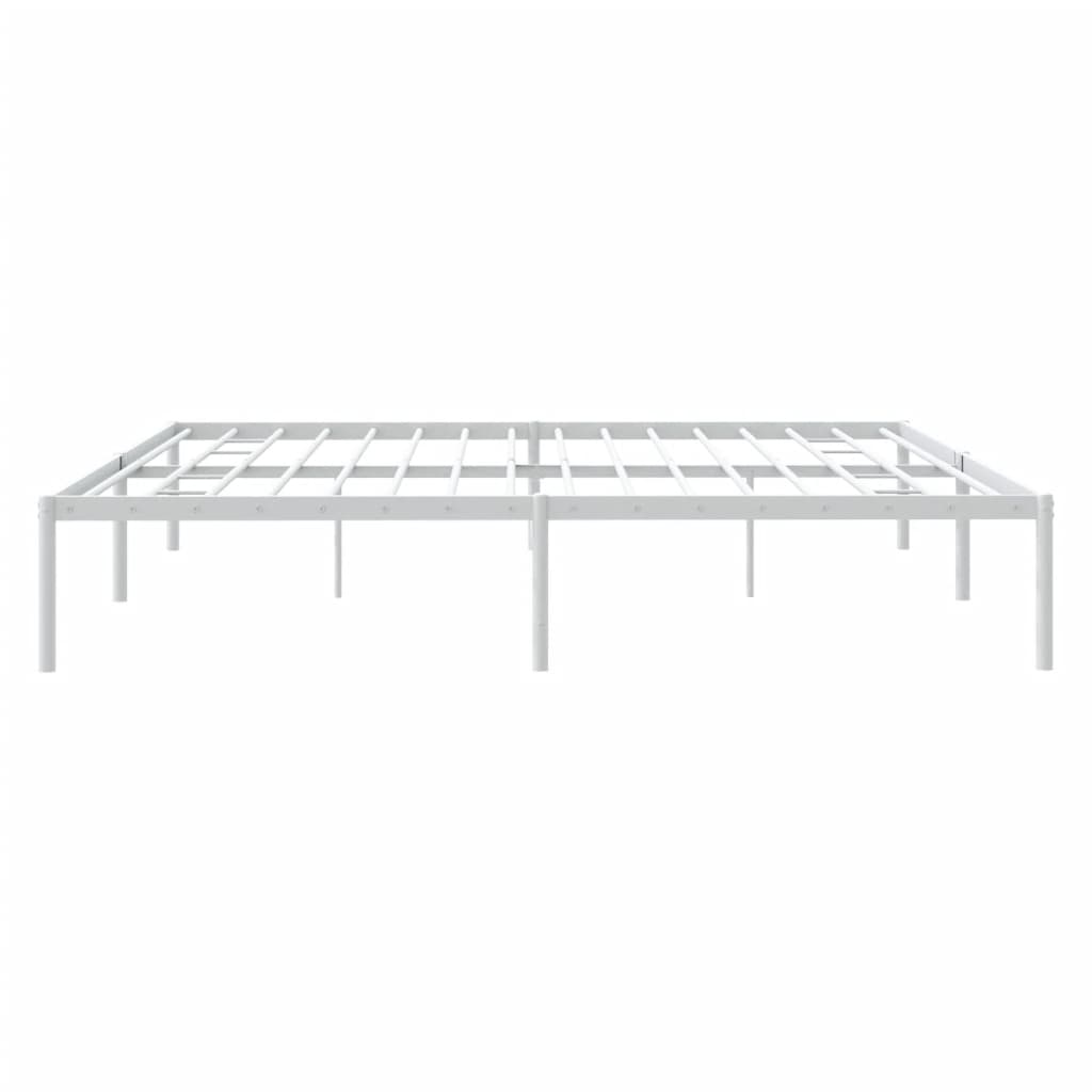 vidaXL Metal Bed Frame without Mattress White 72"x83.9"