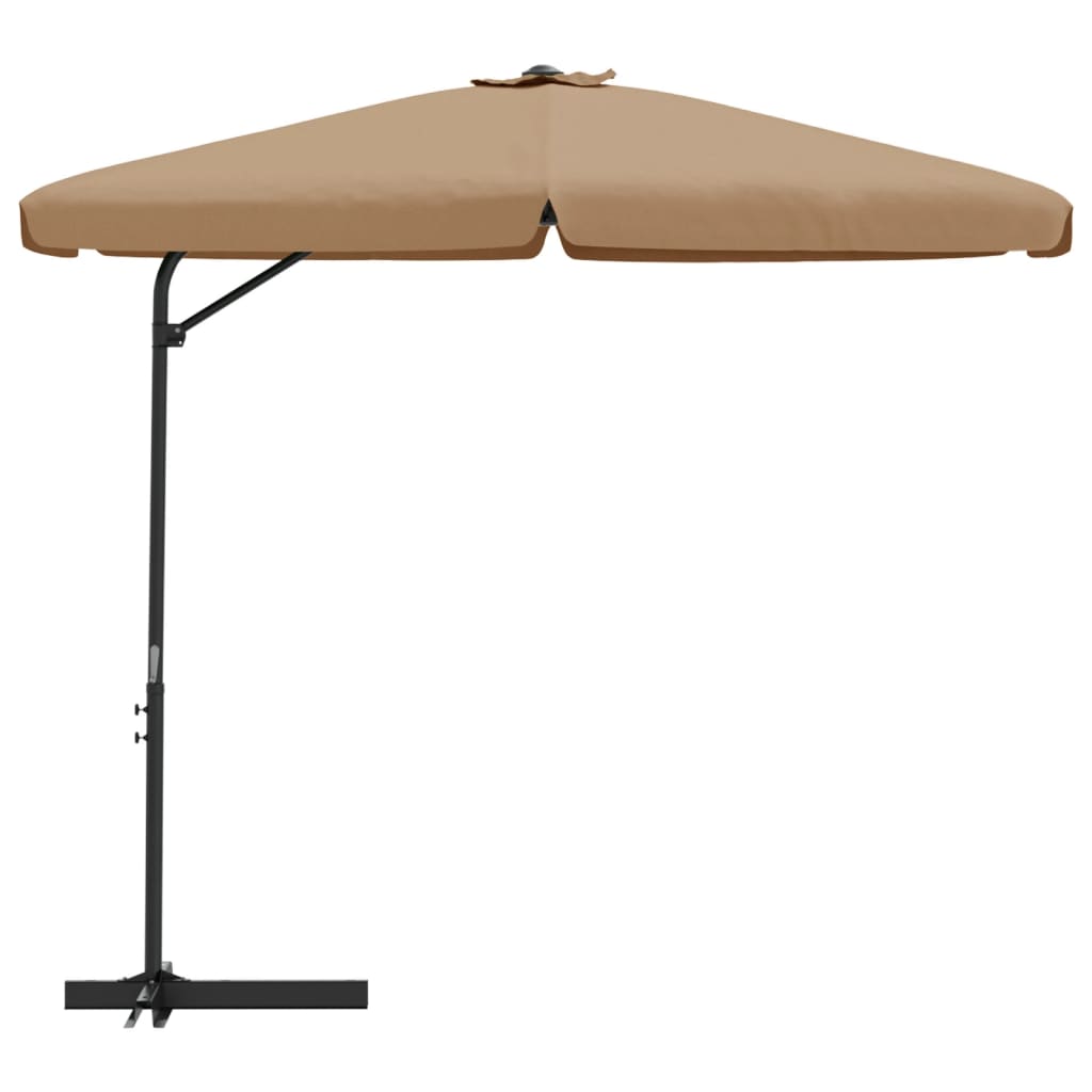 vidaXL Garden Parasol with Steel Pole 118.1" Taupe