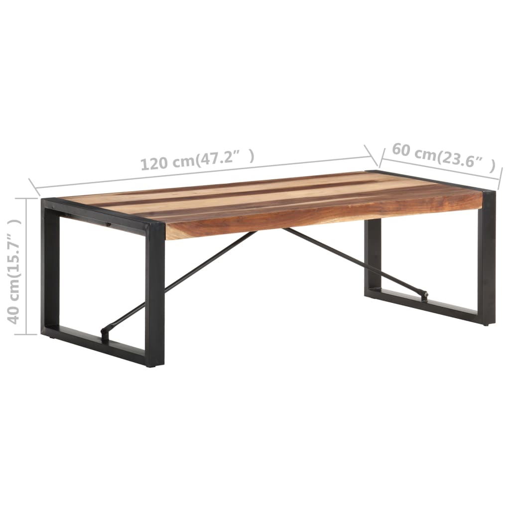 vidaXL Coffee Table 47.2"x23.6"x15.7" Solid Wood