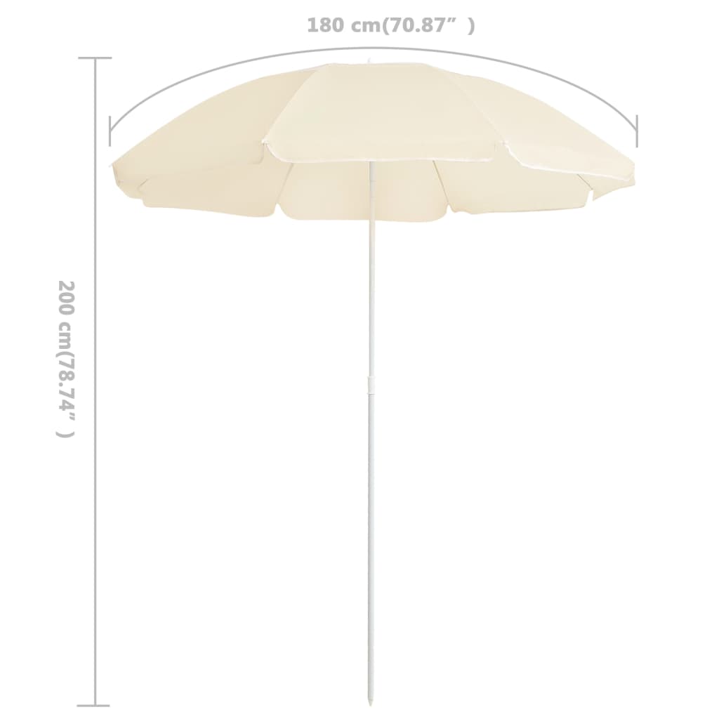 vidaXL Garden Parasol with Steel Pole Sand 70.9"