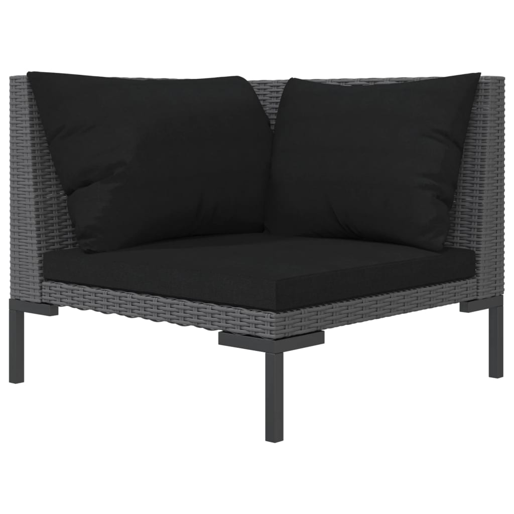 vidaXL 8 Piece Patio Lounge Set with Cushions Poly Rattan Dark Gray