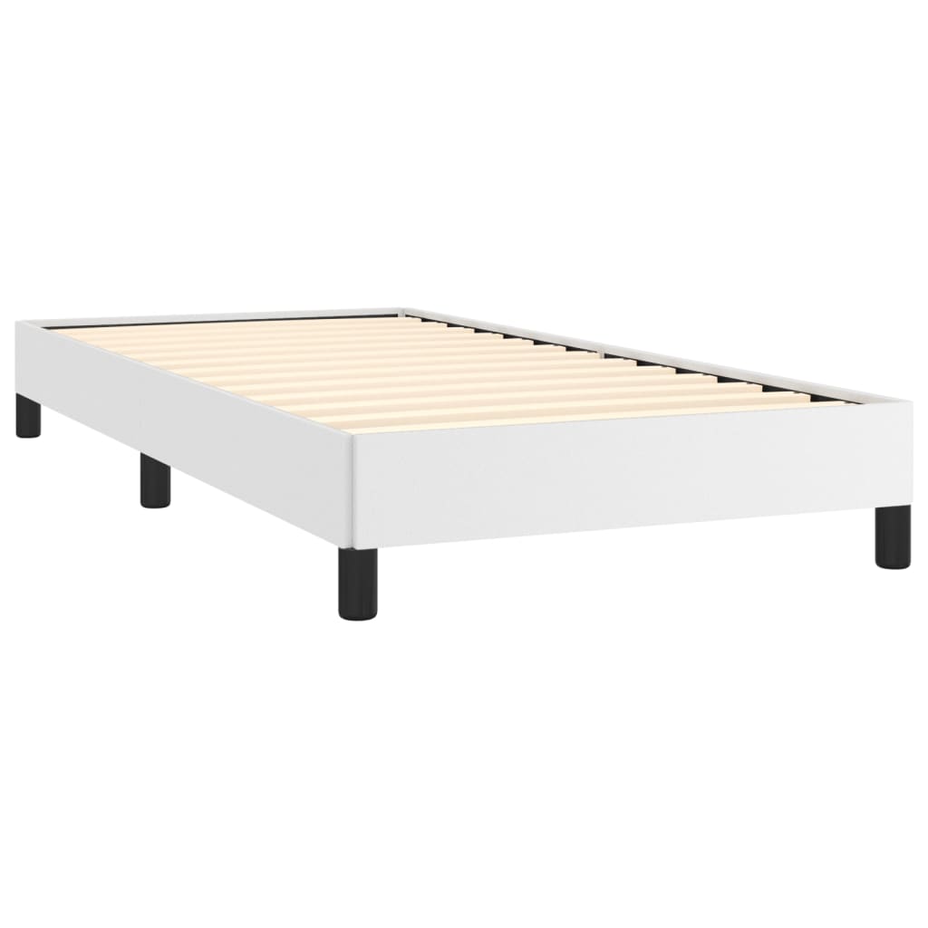 vidaXL Bed Frame White 39.4"x79.9" Twin XL Faux Leather