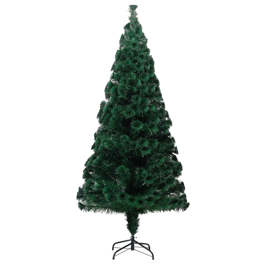 vidaXL Artificial Christmas Tree with Stand Green 6 ft Fiber Optic