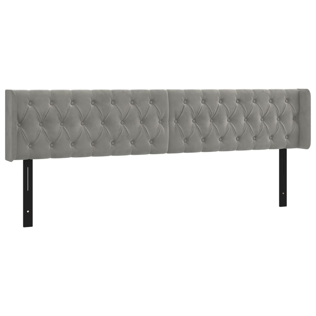 vidaXL LED Headboard Light Gray 79.9"x6.3"x30.7"/34.6" Velvet