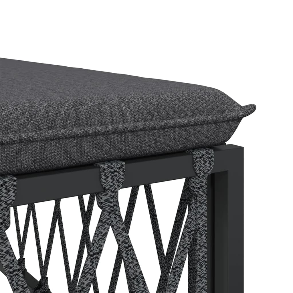 vidaXL Patio Corner Sofa with Cushions Anthracite Woven Fabric