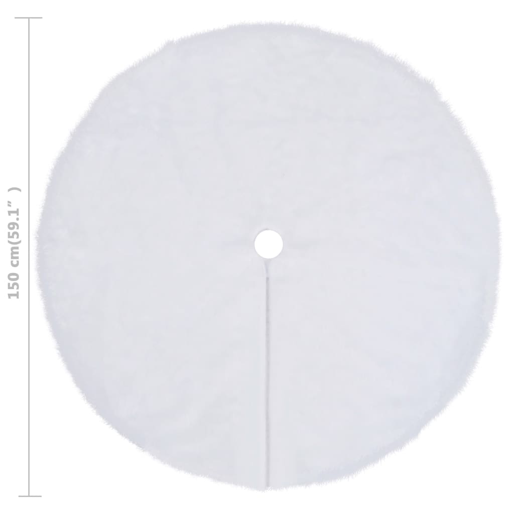 vidaXL Christmas Tree Skirt White 59.1" Faux