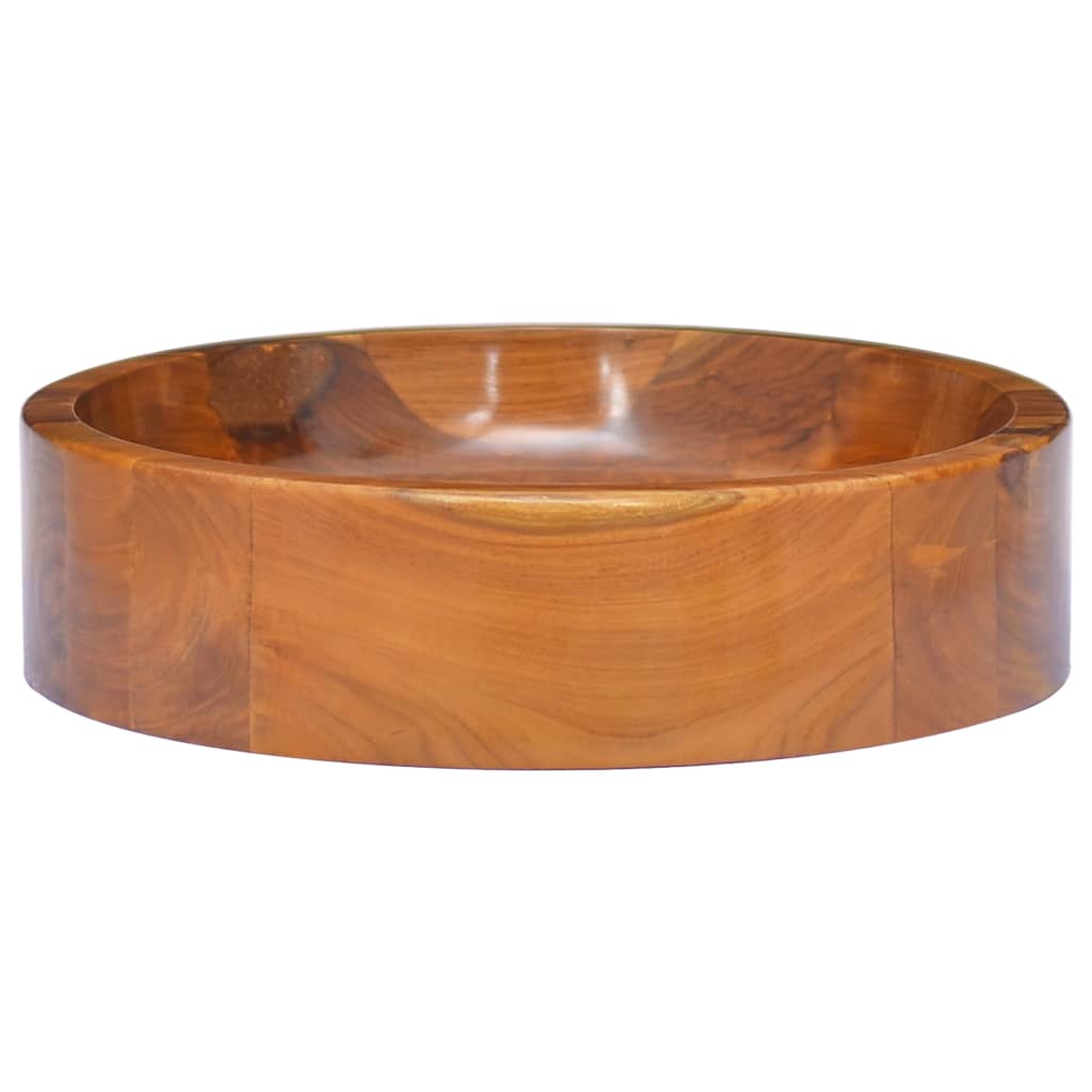 vidaXL Basin Solid Wood Teak Φ15.7"x3.9"