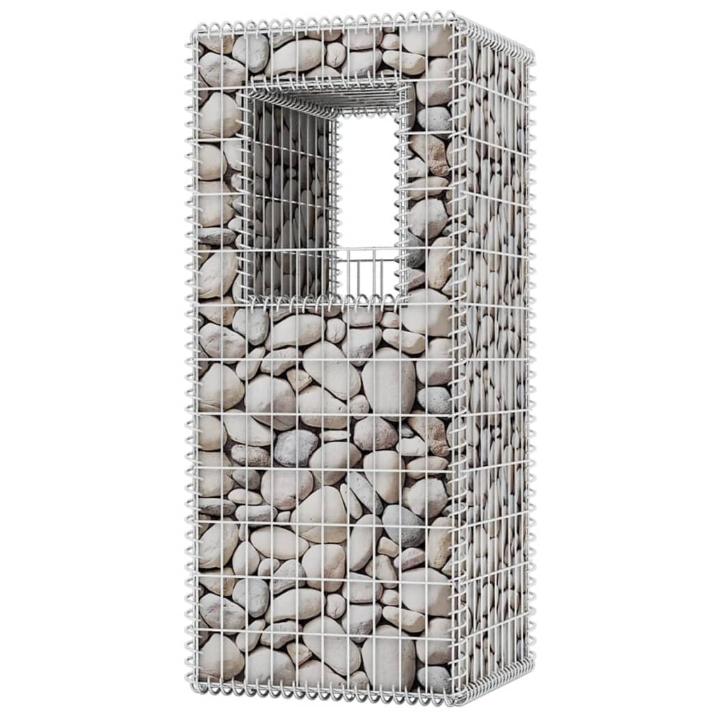 vidaXL Gabion Basket Posts/Planters 2 pcs Steel 19.7"x19.7"x47.2"