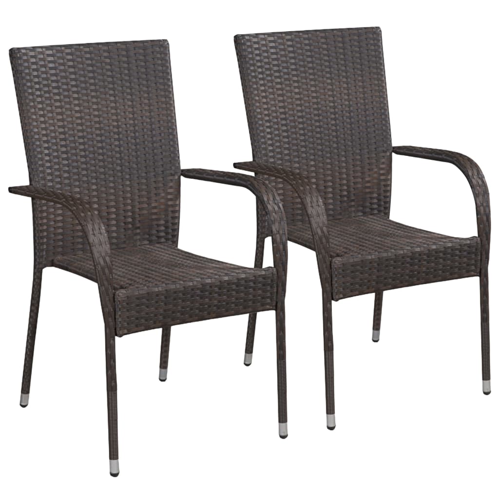 vidaXL 3 Piece Patio Dining Set Brown