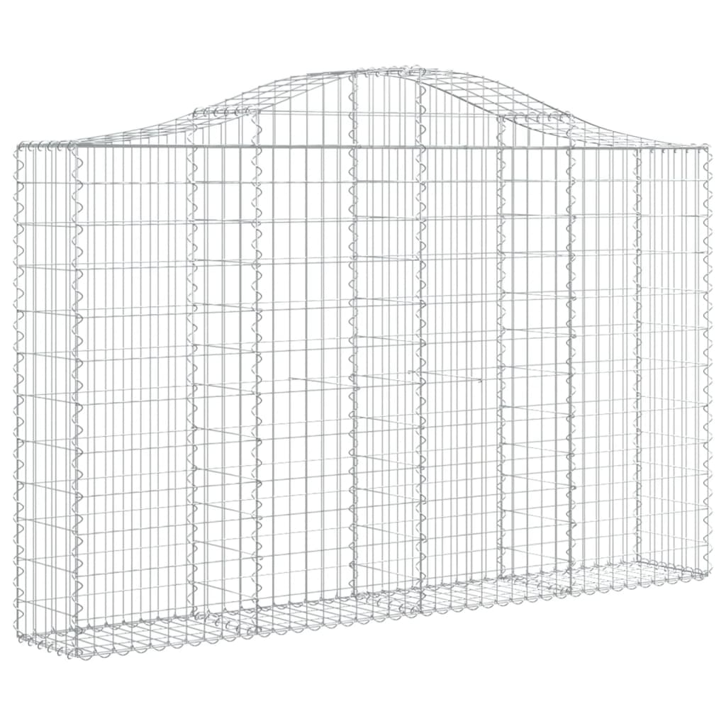 vidaXL Arched Gabion Baskets 8 pcs 78.7"x11.8"x47.2"/55.1" Galvanized Iron