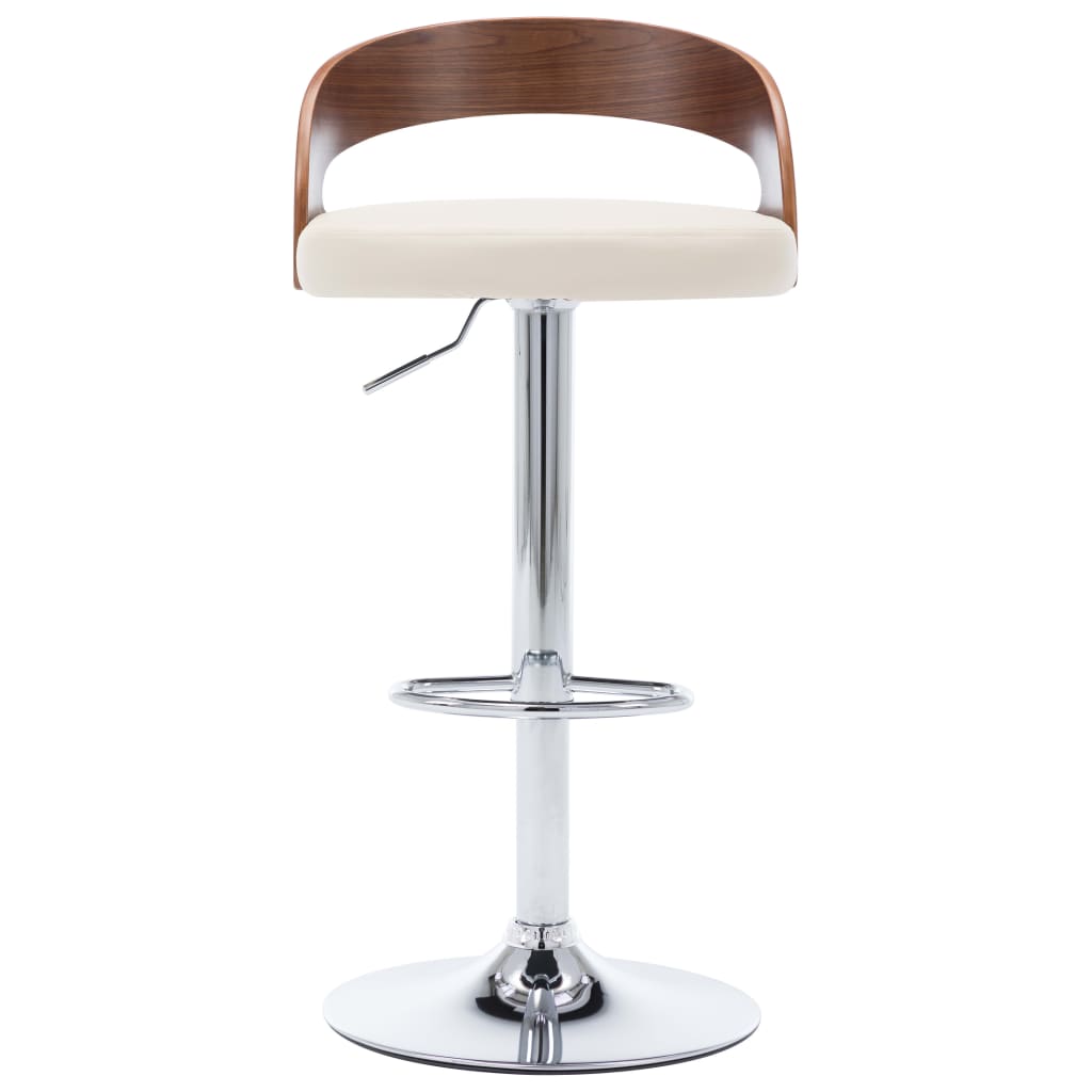 vidaXL Bar Stools 2 pcs Cream Faux Leather and Bentwood