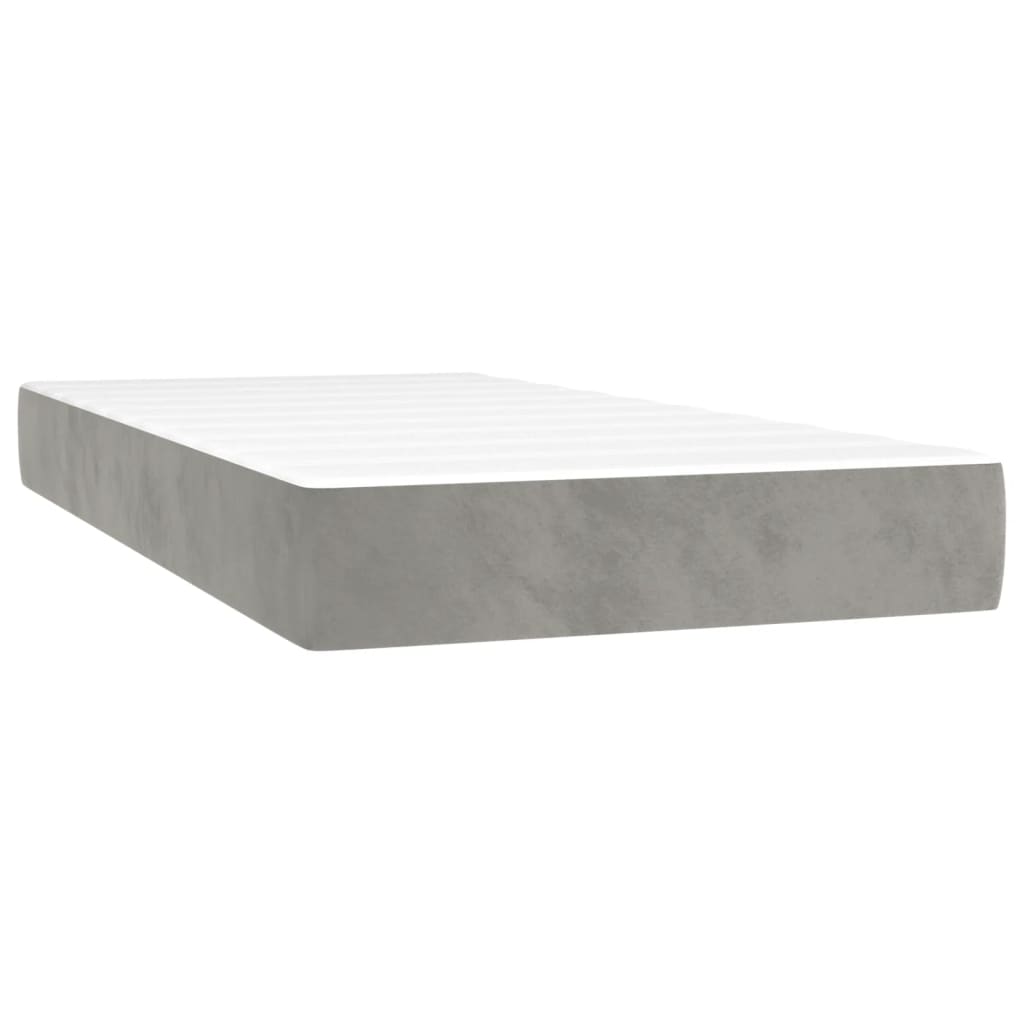 vidaXL Pocket Spring Bed Mattress Light Gray 39.4"x79.9"x7.9" Twin XL Velvet