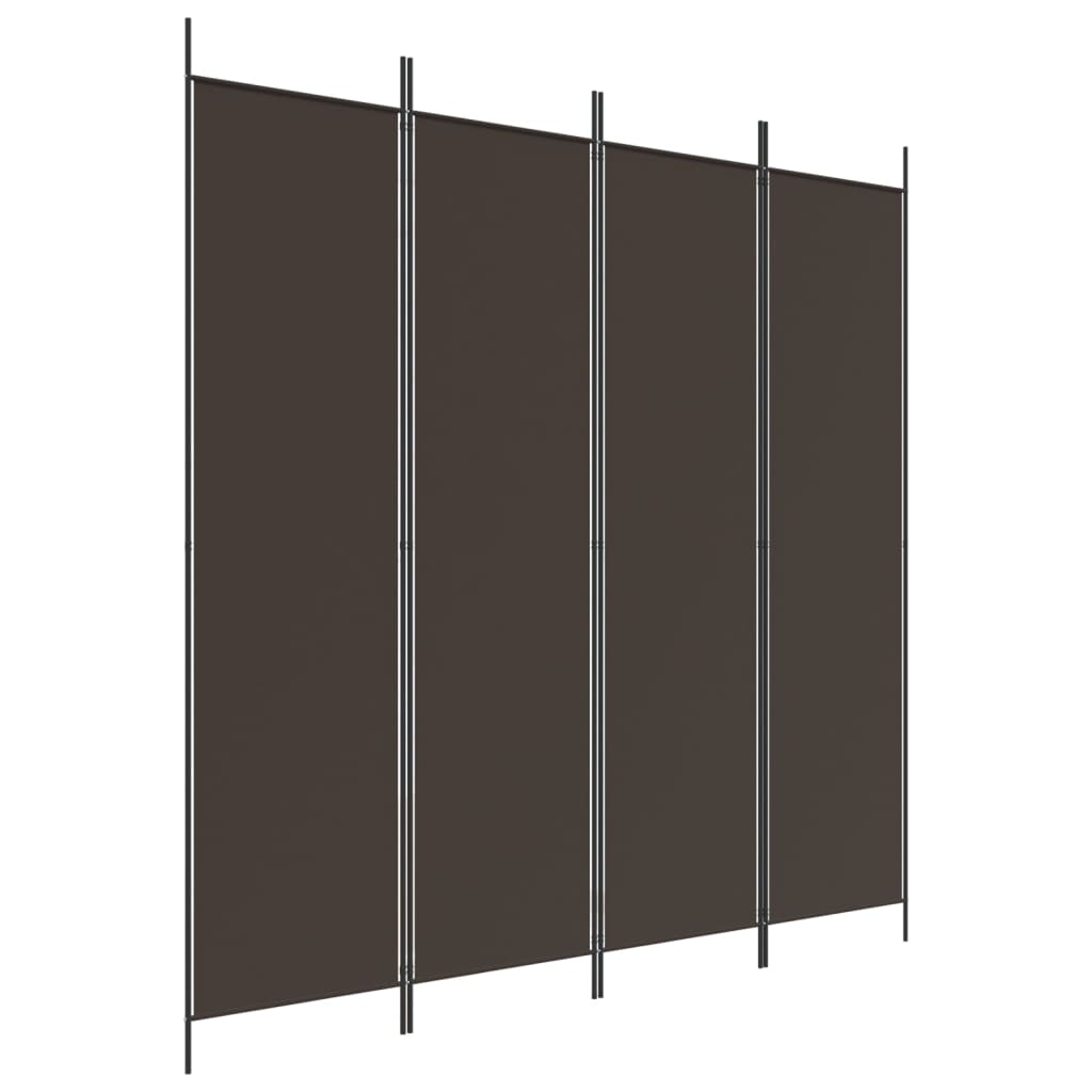 vidaXL 4-Panel Room Divider Brown 78.7"x78.7" Fabric