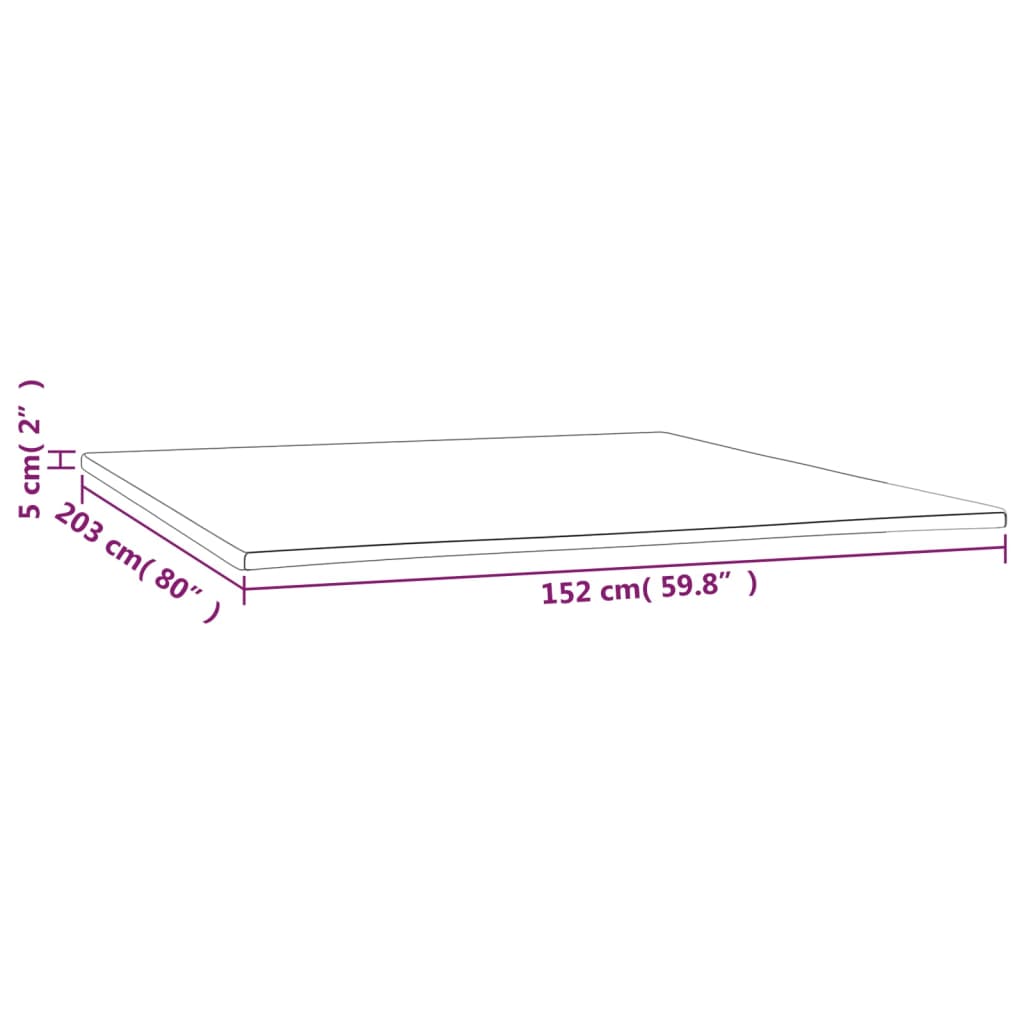 vidaXL Mattress Topper 59.8"x79.9"x2" Queen