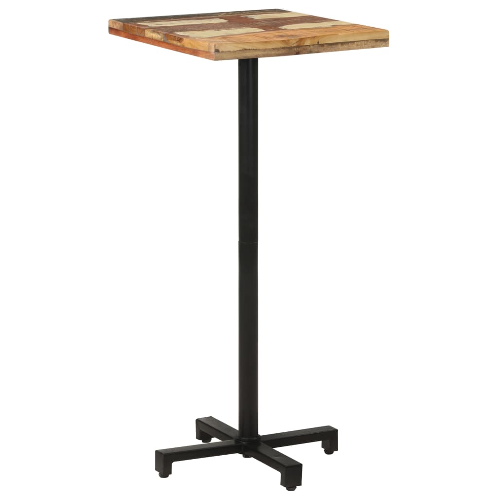 vidaXL Bistro Table Square 19.7"x19.7"x43.3" Solid Reclaimed Wood