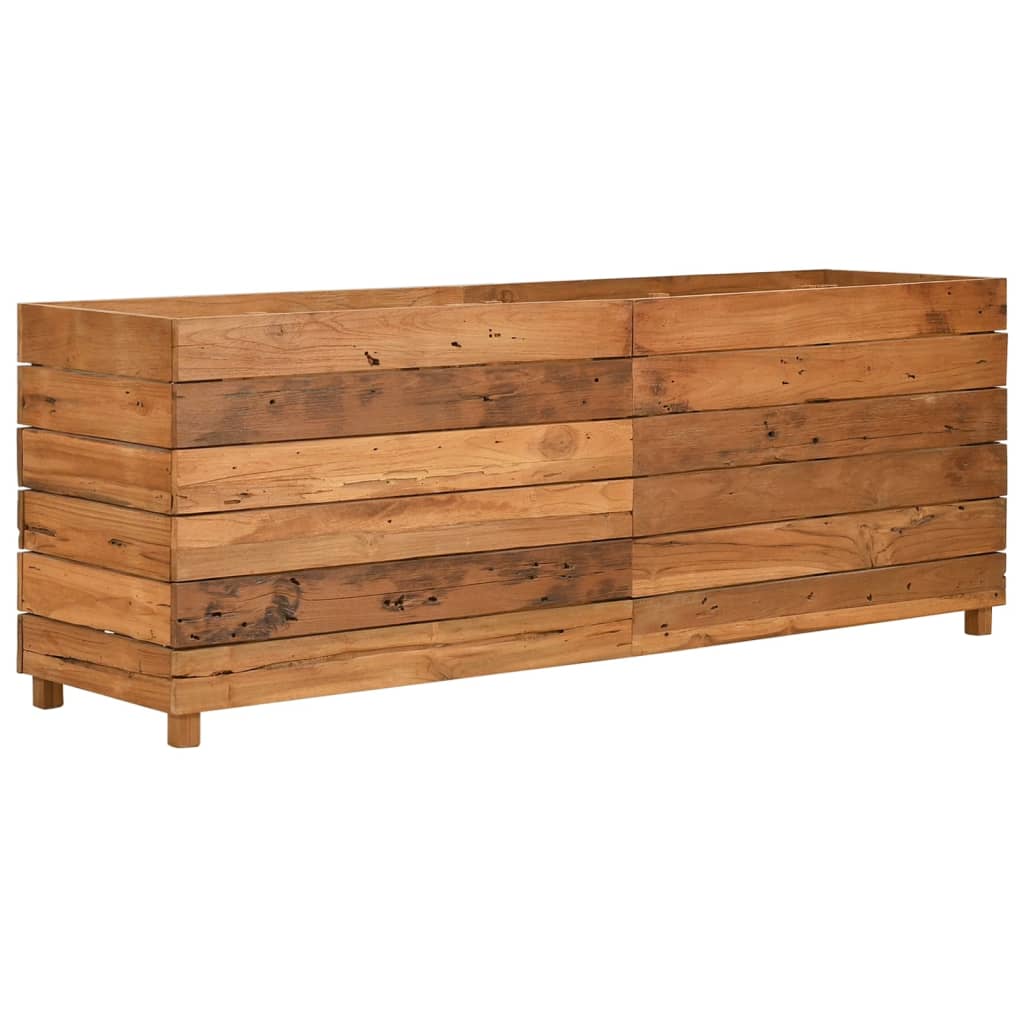 vidaXL Raised Bed 59.1"x15.7"x21.7" Recycled Teak Wood and Steel