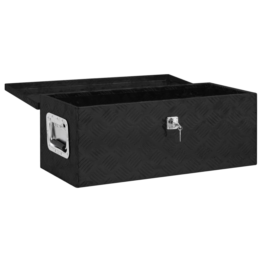 vidaXL Storage Box Black 27.6"x12.2"x10.6" Aluminum