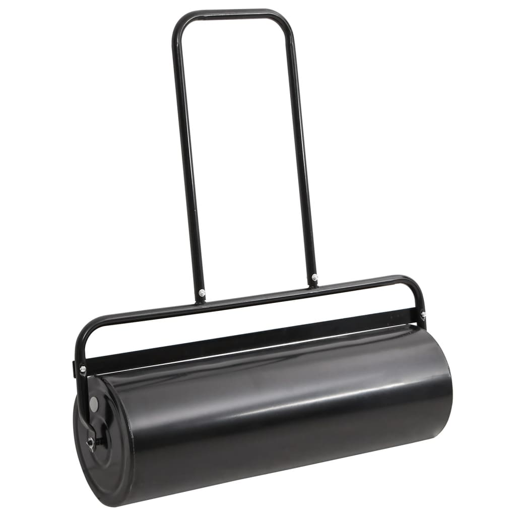 vidaXL Garden Lawn Roller with Aerator Clamps Black 16.6 gal Iron and Steel