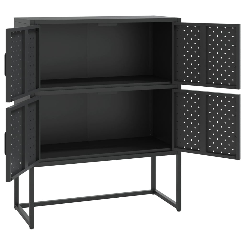 vidaXL Highboard Black 31.5"x13.8"x39.4" Steel