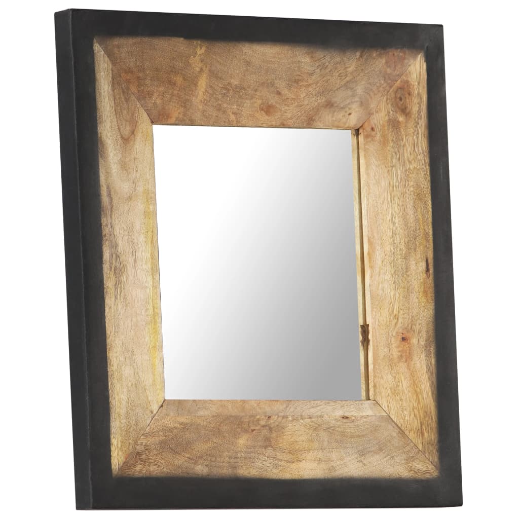 vidaXL Mirror 19.7"x19.7" Solid Mango Wood