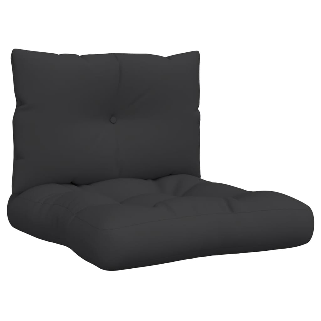 vidaXL Pallet Cushions 2 pcs Black Fabric