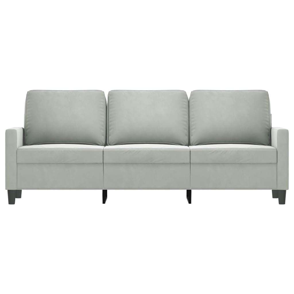 vidaXL 3-Seater Sofa Light Gray 70.9" Velvet