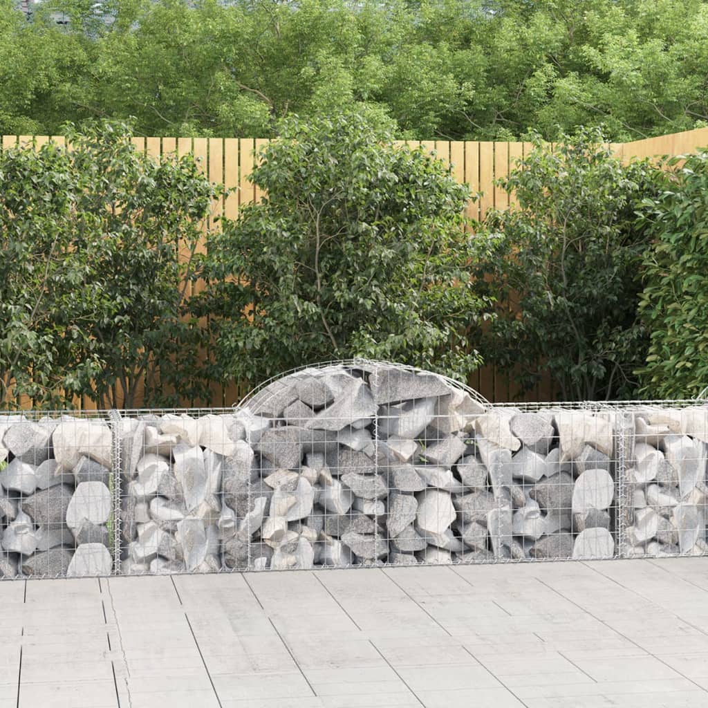 vidaXL Arched Gabion Baskets 11 pcs 78.7"x19.7"x23.6"/31.5" Galvanized Iron