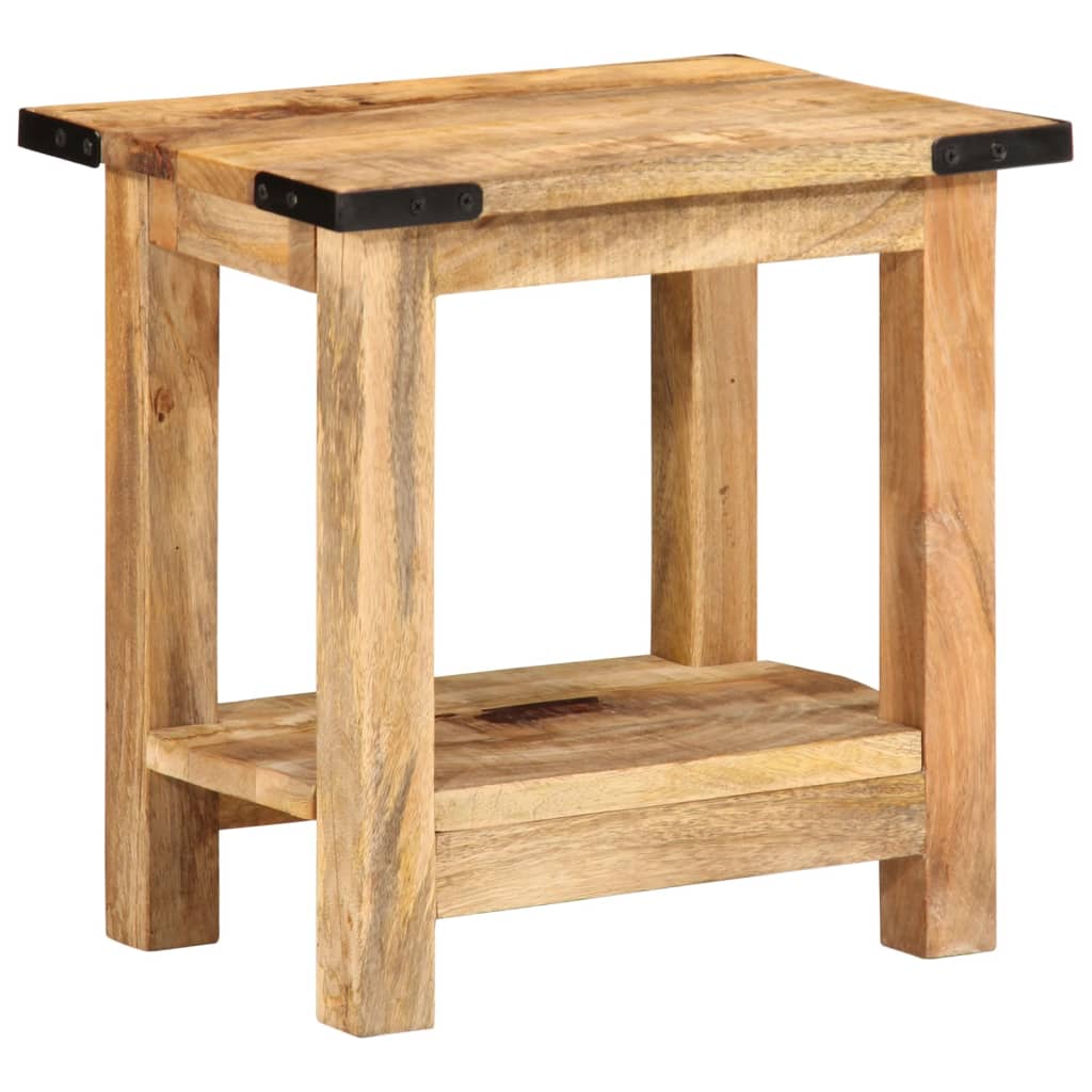 vidaXL Side Table 15.7"x11.8"x15.7" Solid Rough Wood Mango