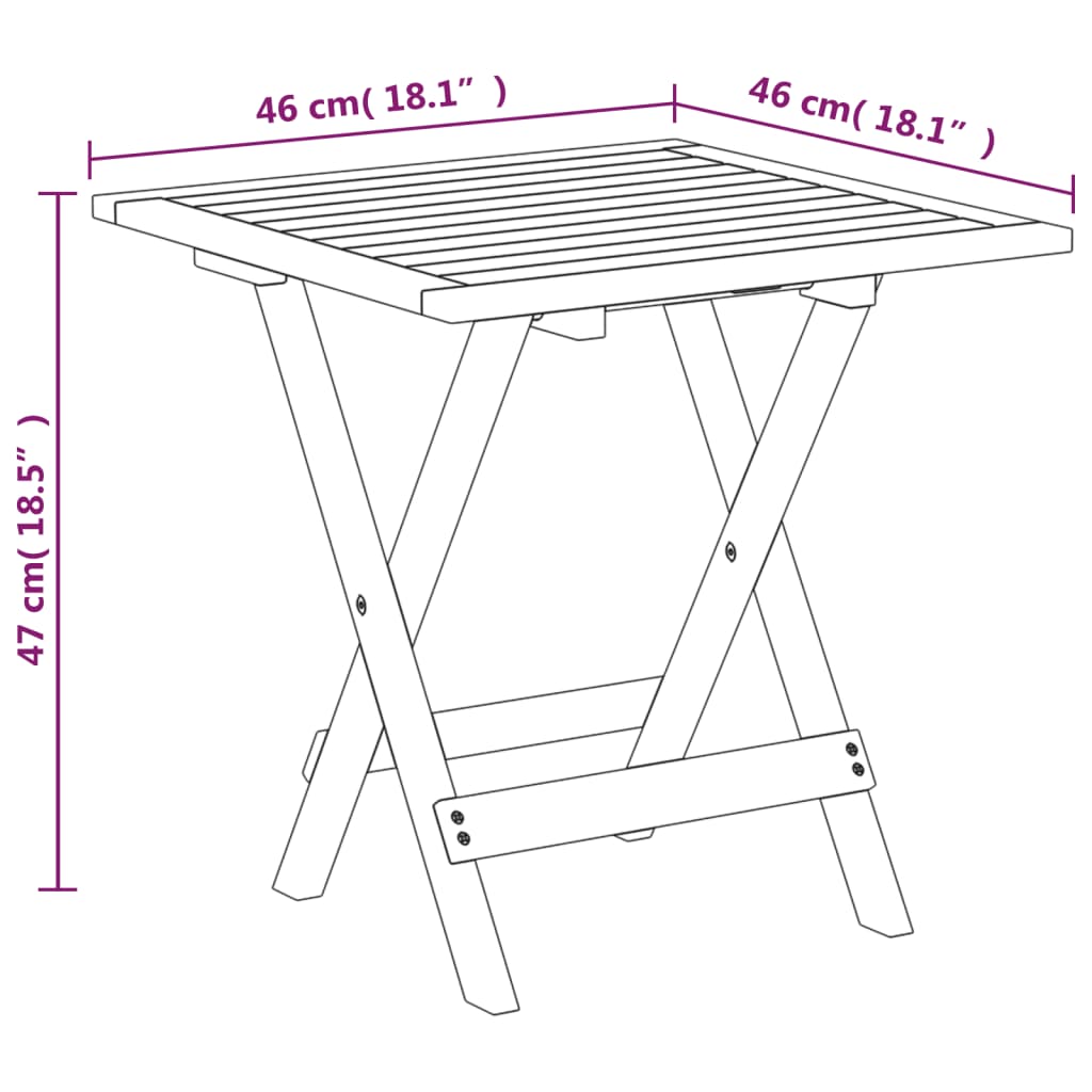 vidaXL Patio Deck Chair with Footrest and Table Solid Wood Acacia