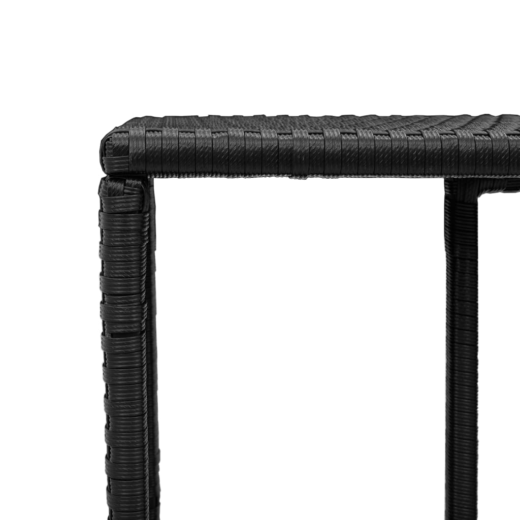 vidaXL Storage Shelves 2 pcs Black Poly Rattan