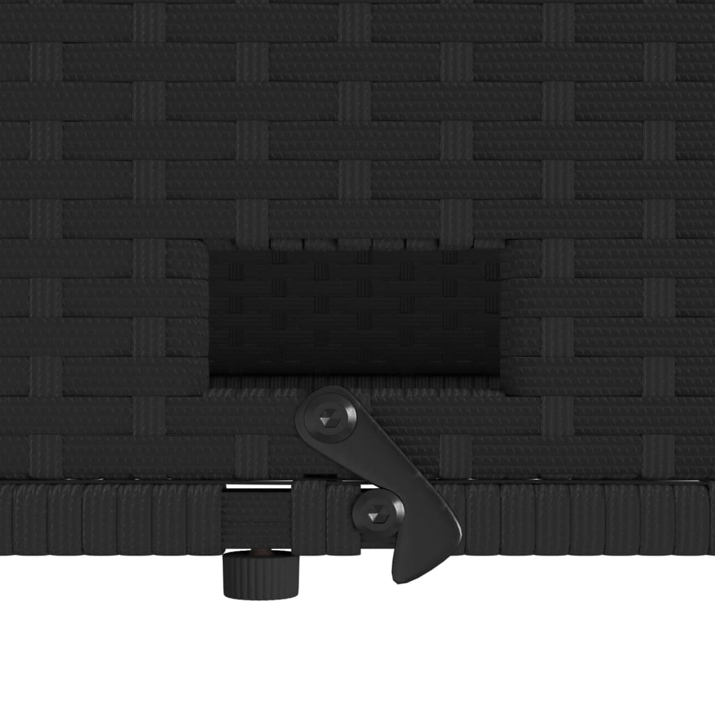 vidaXL Patio Sofa with Cushions 2-Seater Black Poly Rattan&Acacia Wood